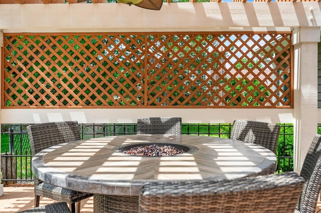 115 Jordan Rd, Indianapolis, IN 46217 - view of patio featuring a fire pit and outdoor dining space