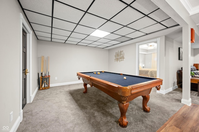 115 Jordan Rd, Indianapolis, IN 46217 - recreation room with pool table and carpet