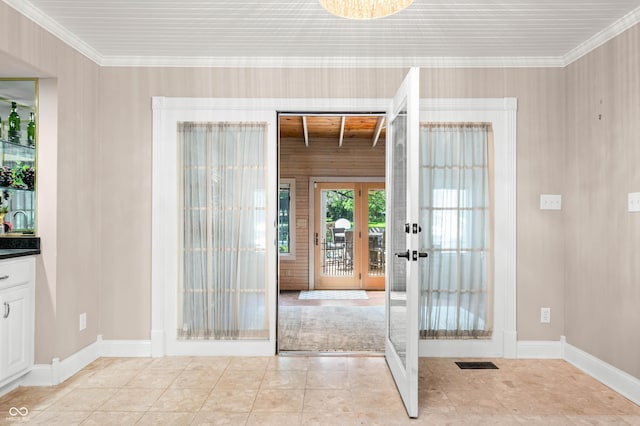 115 Jordan Rd, Indianapolis, IN 46217 - doorway to outside with french doors and ornamental molding