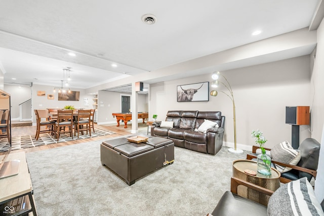 115 Jordan Rd, Indianapolis, IN 46217 - living room with recessed lighting and wood finished floors