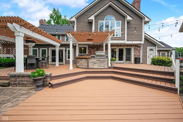 115 Jordan Rd, Indianapolis, IN 46217 - wooden deck featuring a pergola and ceiling fan