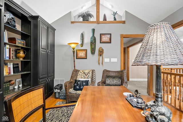 115 Jordan Rd, Indianapolis, IN 46217 - home office with lofted ceiling and baseboards