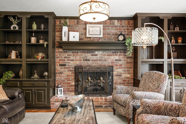 115 Jordan Rd, Indianapolis, IN 46217 - living area featuring a fireplace and ornamental molding