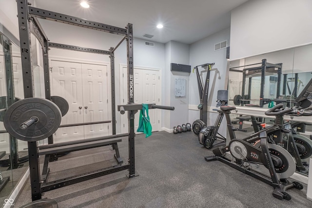 13299 W Wildflower Dr, Columbus, IN 47201 - exercise area featuring recessed lighting and baseboards