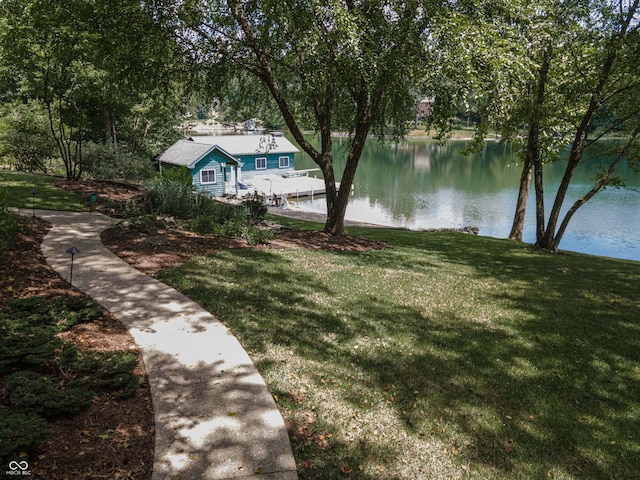 13299 W Wildflower Dr, Columbus, IN 47201 - view of grassy yard with a water view