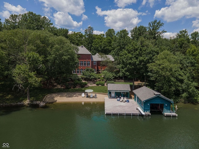 13299 W Wildflower Dr, Columbus, IN 47201 - dock with a water view and a wooded view