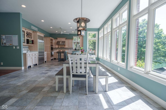13299 W Wildflower Dr, Columbus, IN 47201 - sunroom featuring stone finish flooring and recessed lighting