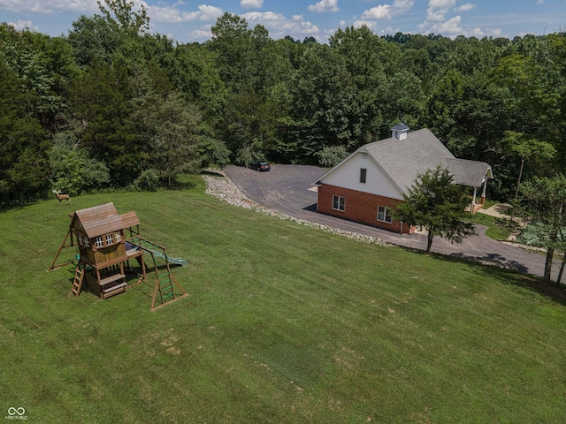 13299 W Wildflower Dr, Columbus, IN 47201 - view from above of property featuring a forest