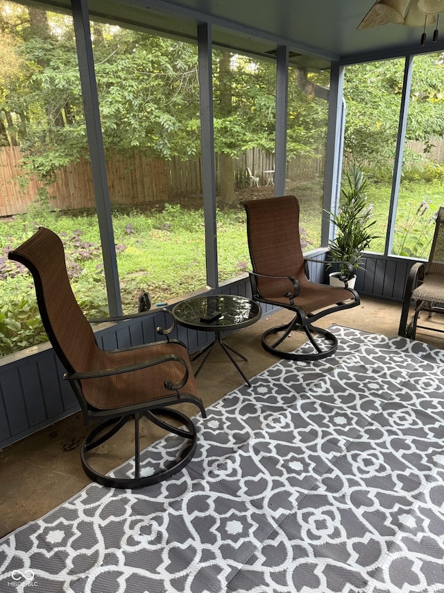 10308 Stormhaven Way, Indianapolis, IN 46256 - sunroom / solarium featuring plenty of natural light and ceiling fan