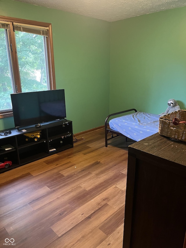 10308 Stormhaven Way, Indianapolis, IN 46256 - bedroom with light wood-type flooring and a textured ceiling