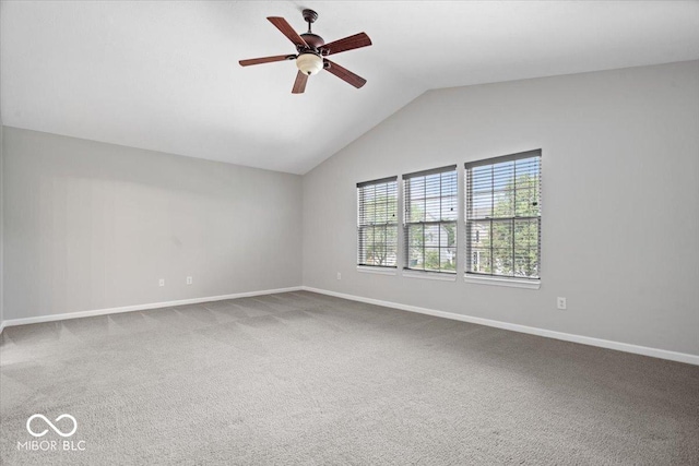 13386 Smokey Quartz Ln, Fishers, IN 46038 - empty room featuring carpet floors, lofted ceiling, and a ceiling fan