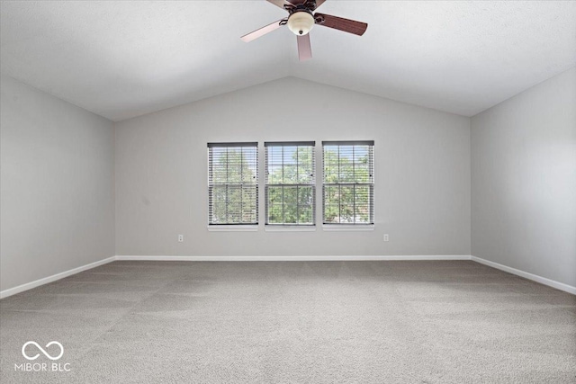 13386 Smokey Quartz Ln, Fishers, IN 46038 - carpeted empty room with a ceiling fan and lofted ceiling