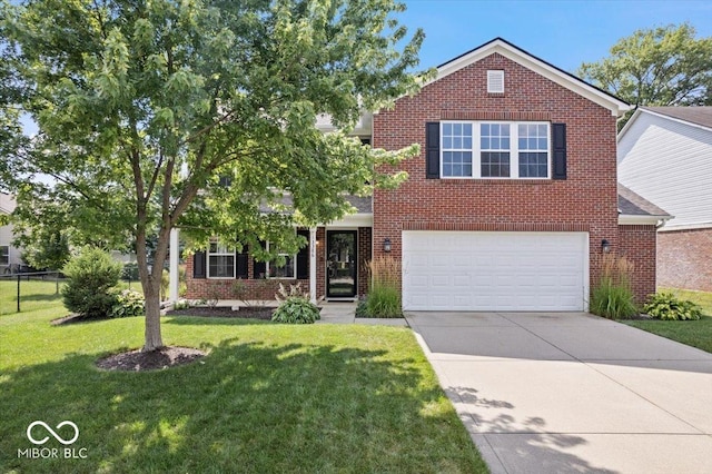 13386 Smokey Quartz Ln, Fishers, IN 46038 - view of front of house with brick siding, concrete driveway, and a garage