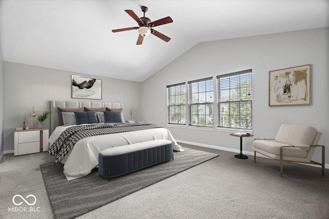 13386 Smokey Quartz Ln, Fishers, IN 46038 - carpeted bedroom featuring lofted ceiling and ceiling fan