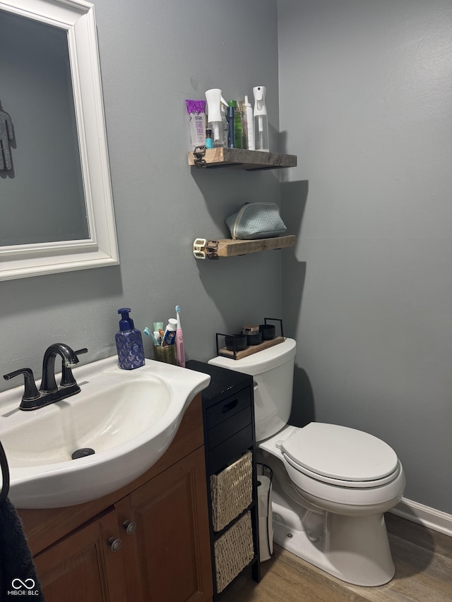 5818 N Fortville Pike, Greenfield, IN 46140 - bathroom with vanity and wood finished floors