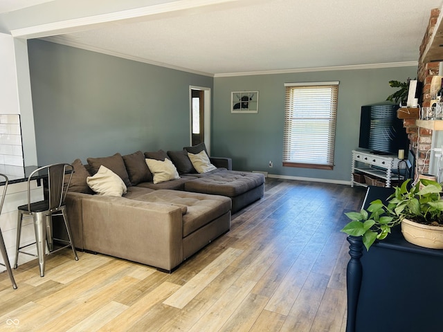 5818 N Fortville Pike, Greenfield, IN 46140 - living room with wood-type flooring and crown molding