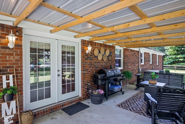 2748 S Meridian Rd, Greenfield, IN 46140 - view of patio / terrace with area for grilling and french doors