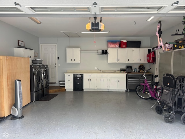 2748 S Meridian Rd, Greenfield, IN 46140 - garage with separate washer and dryer and a garage door opener