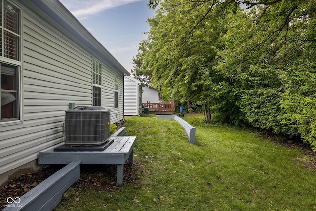 9751 Roxbury Dr, Fishers, IN 46038 - view of green lawn with a wooden deck