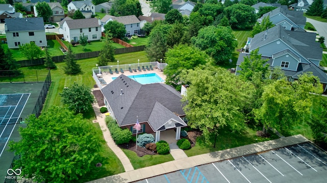 13879 Meadow Grass Way, Fishers, IN 46038 - aerial perspective of suburban area with a pool area