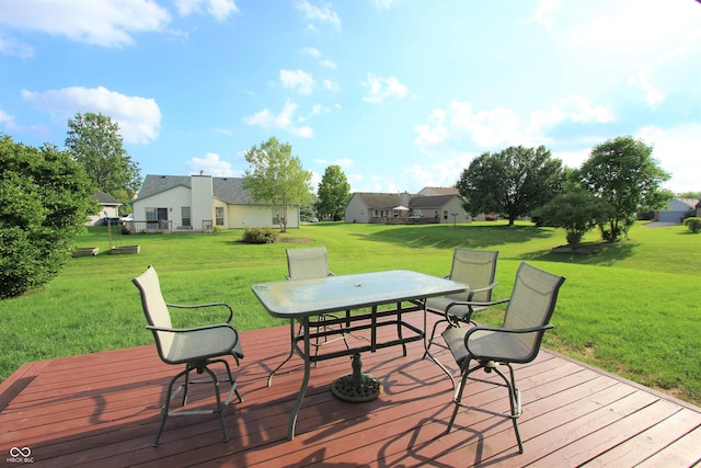 12221 Tallowtree Ct, Indianapolis, IN 46236 - deck featuring outdoor dining space and a yard