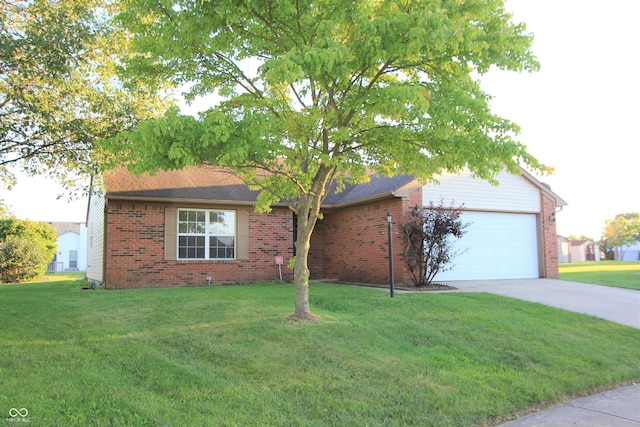 12221 Tallowtree Ct, Indianapolis, IN 46236 - view of front of house with an attached garage, brick siding, and a front lawn