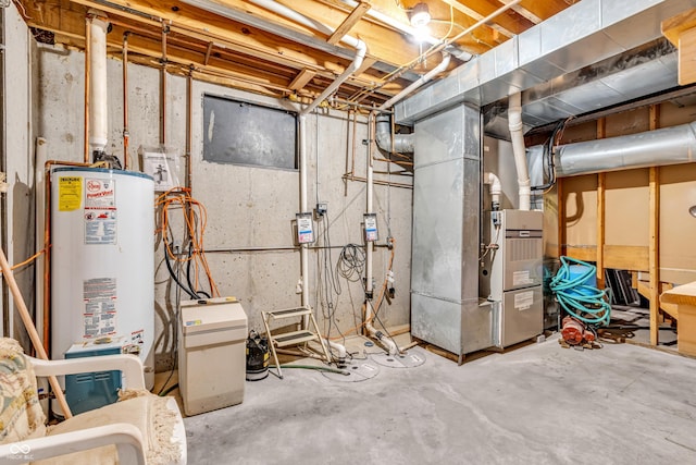 3244 W Burning Tree Rd, Crawfordsville, IN 47933 - utility room with gas water heater and heating unit