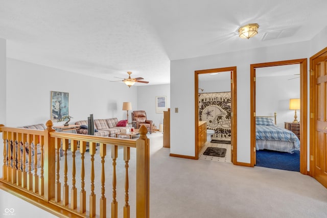 3244 W Burning Tree Rd, Crawfordsville, IN 47933 - hall with light colored carpet and baseboards