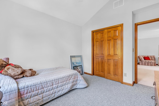 3244 W Burning Tree Rd, Crawfordsville, IN 47933 - bedroom with carpet flooring and high vaulted ceiling