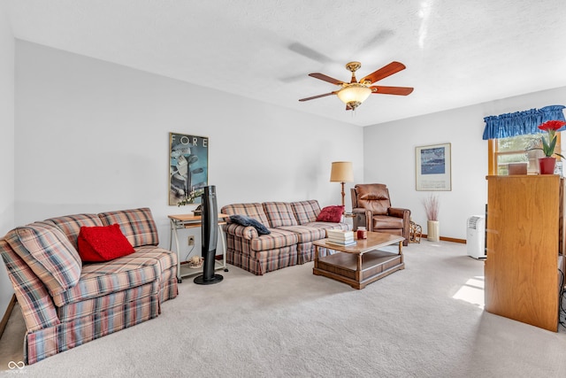 3244 W Burning Tree Rd, Crawfordsville, IN 47933 - living area with carpet floors and a ceiling fan