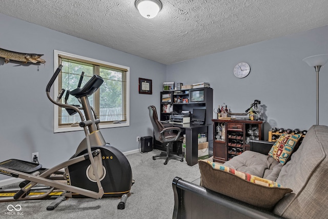 1006 Barry Dr, Lebanon, IN 46052 - carpeted home office with a textured ceiling and baseboards