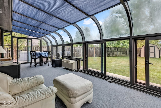 1006 Barry Dr, Lebanon, IN 46052 - sunroom / solarium featuring lofted ceiling and outdoor lounge area