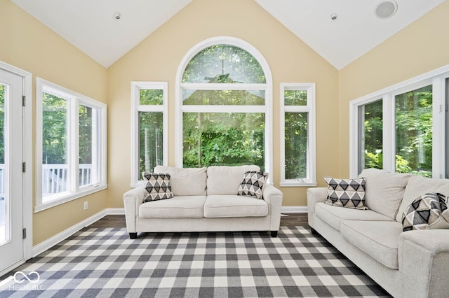 7844 N Timber Run Ct, Indianapolis, IN 46256 - sunroom featuring plenty of natural light and high vaulted ceiling