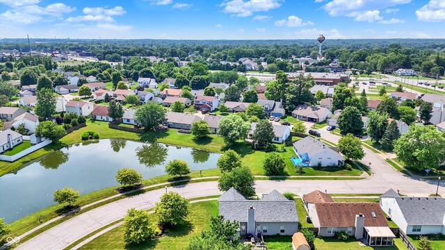 6417 Meadowpond Way, Indianapolis, IN 46235 - aerial perspective of suburban area with a large body of water