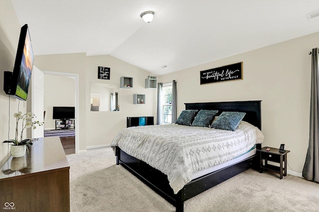 6417 Meadowpond Way, Indianapolis, IN 46235 - bedroom featuring light carpet and lofted ceiling