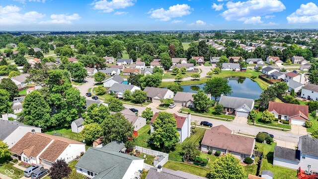 6417 Meadowpond Way, Indianapolis, IN 46235 - aerial view of residential area with a nearby body of water