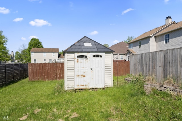 6933 Lohr Way, Indianapolis, IN 46214 - view of shed featuring a fenced backyard