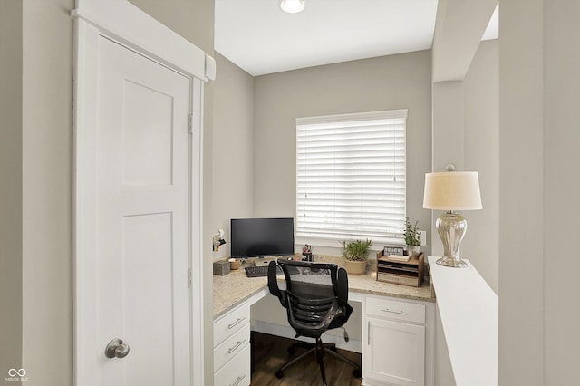 10490 Cleary Trace Dr, Fishers, IN 46040 - office space with built in desk and dark wood finished floors
