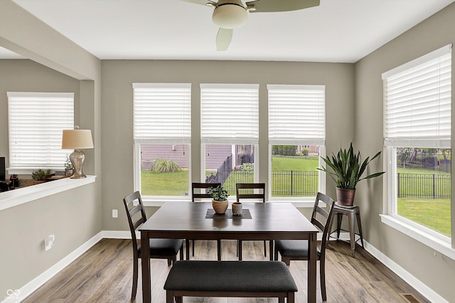 10490 Cleary Trace Dr, Fishers, IN 46040 - dining space with wood finished floors and ceiling fan