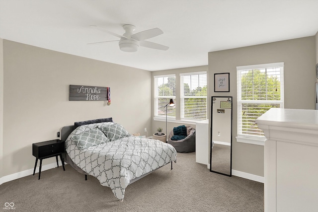10490 Cleary Trace Dr, Fishers, IN 46040 - carpeted bedroom featuring baseboards and a ceiling fan