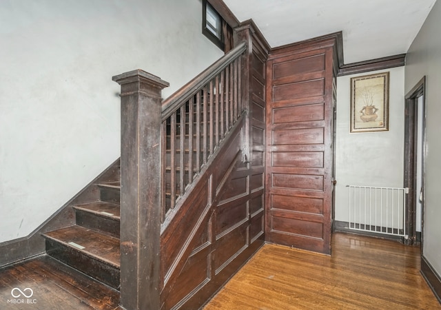 21 N Tremont St, Indianapolis, IN 46222 - stairway with wood finished floors