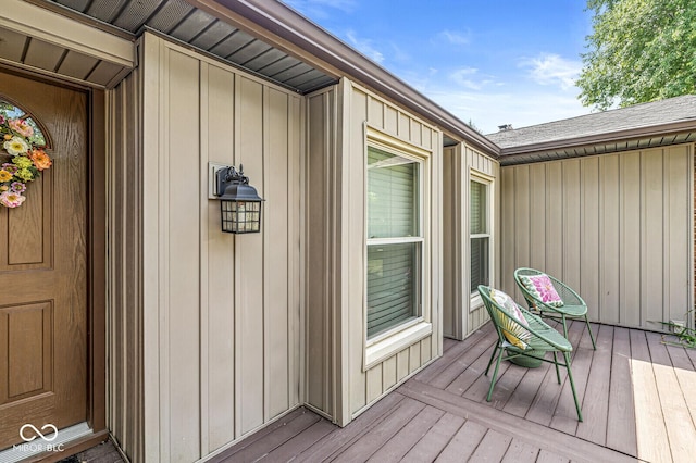 11329 Moss Dr, Carmel, IN 46033 - doorway to property with board and batten siding