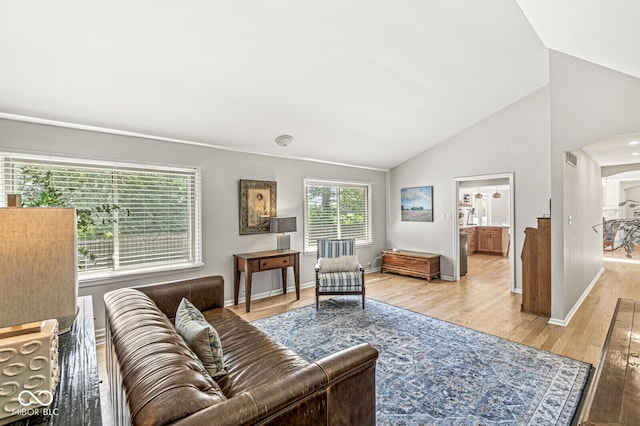 11329 Moss Dr, Carmel, IN 46033 - living area featuring light wood finished floors and high vaulted ceiling