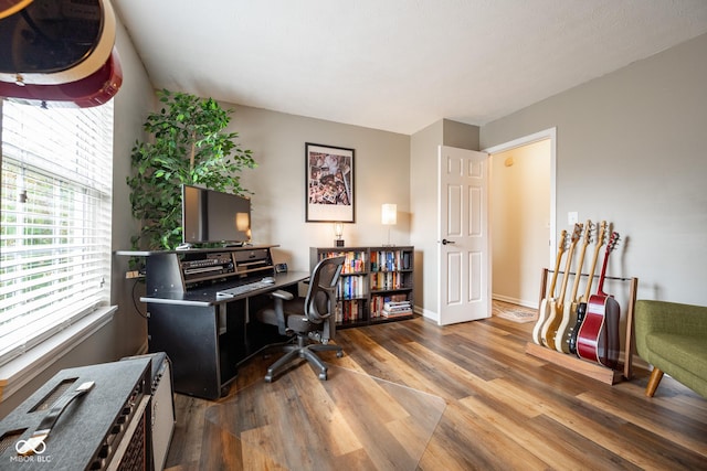 12854 Longleaf Ln, Fishers, IN 46038 - office featuring wood finished floors and baseboards