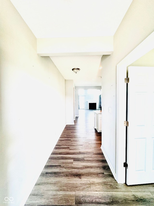4732 Bethel Creek Blvd, Indianapolis, IN 46239 - hall featuring wood finished floors and beam ceiling