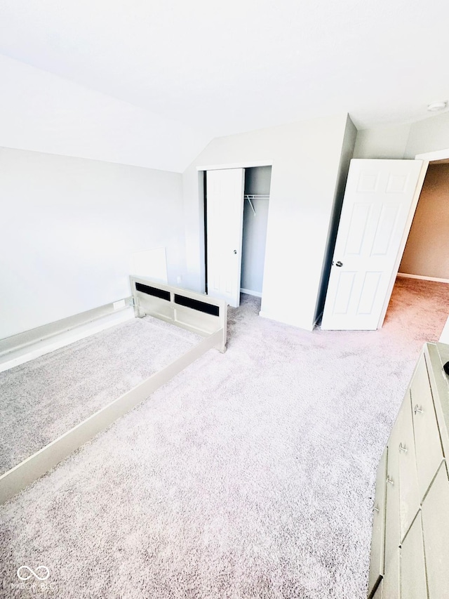 4732 Bethel Creek Blvd, Indianapolis, IN 46239 - unfurnished bedroom featuring carpet, a closet, and lofted ceiling
