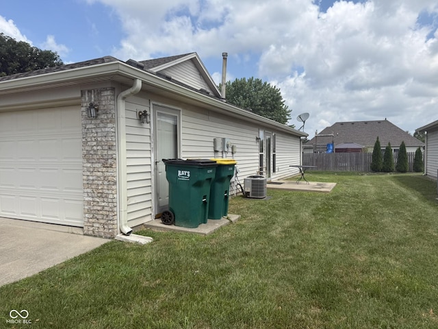 1338 Swan Dr, Franklin, IN 46131 - view of property exterior with stone siding and a central AC unit
