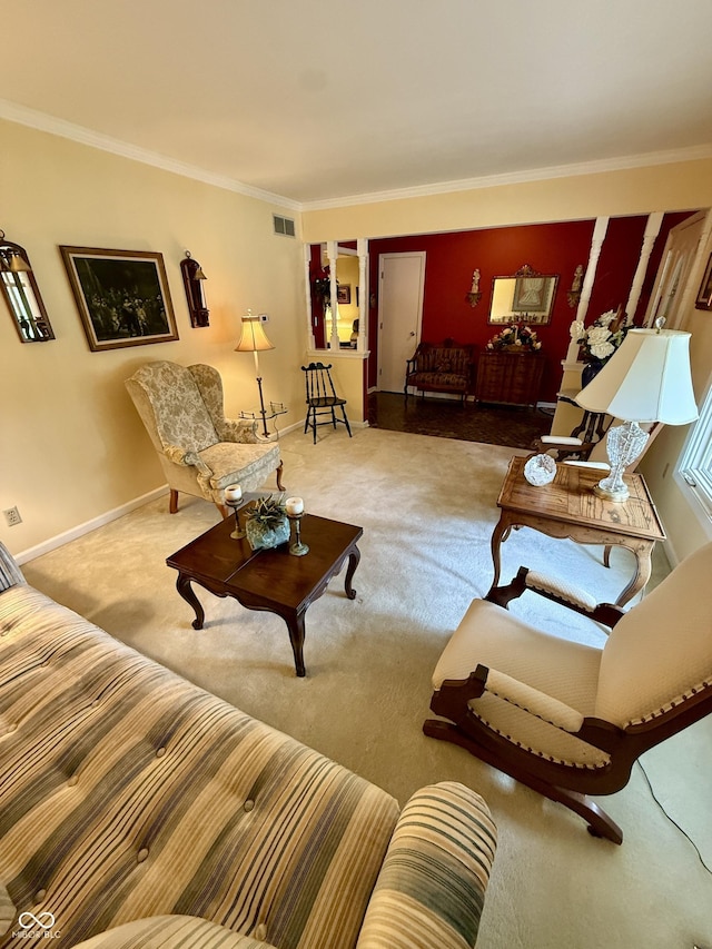 511 Canterbury Ct, Noblesville, IN 46060 - living area with carpet flooring and ornamental molding