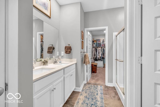 9470 Tobin Cir, Avon, IN 46123 - full bath with a spacious closet, double vanity, and a stall shower