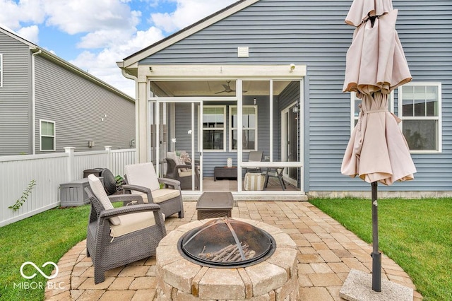 9470 Tobin Cir, Avon, IN 46123 - view of patio featuring an outdoor fire pit